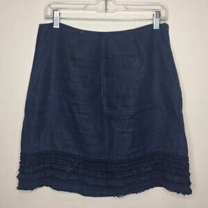 Tommy Bahama navy blue ruffled skirt - 2